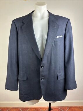 Hickey Freeman Silk XXL Dark Navy Men’s Soft Two-Button Blazer